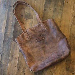 Bed Stu Bag Purse Brown 16” w/ Shoulder Straps